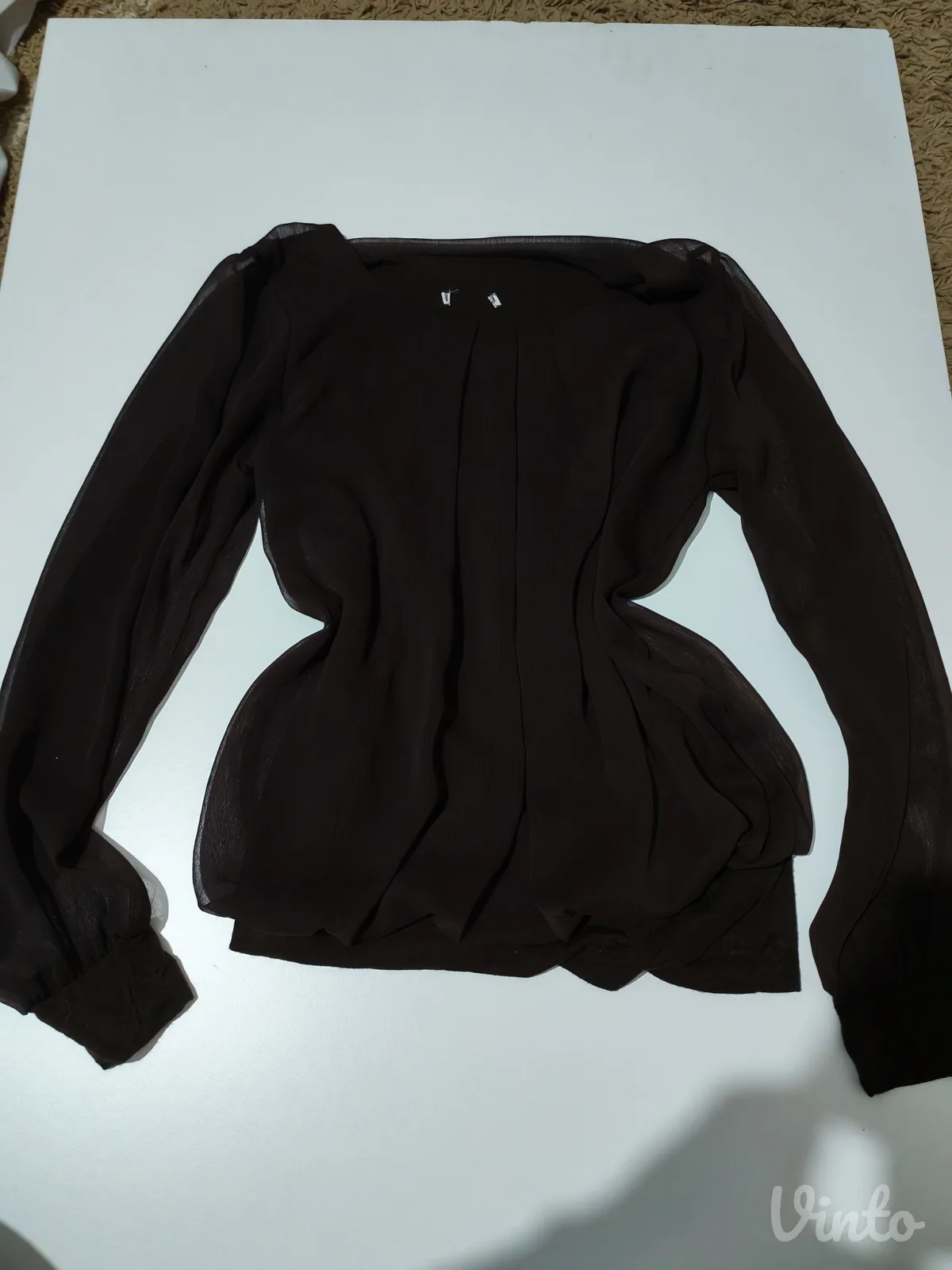 Elegantna tamnobraon bluza od viskoze