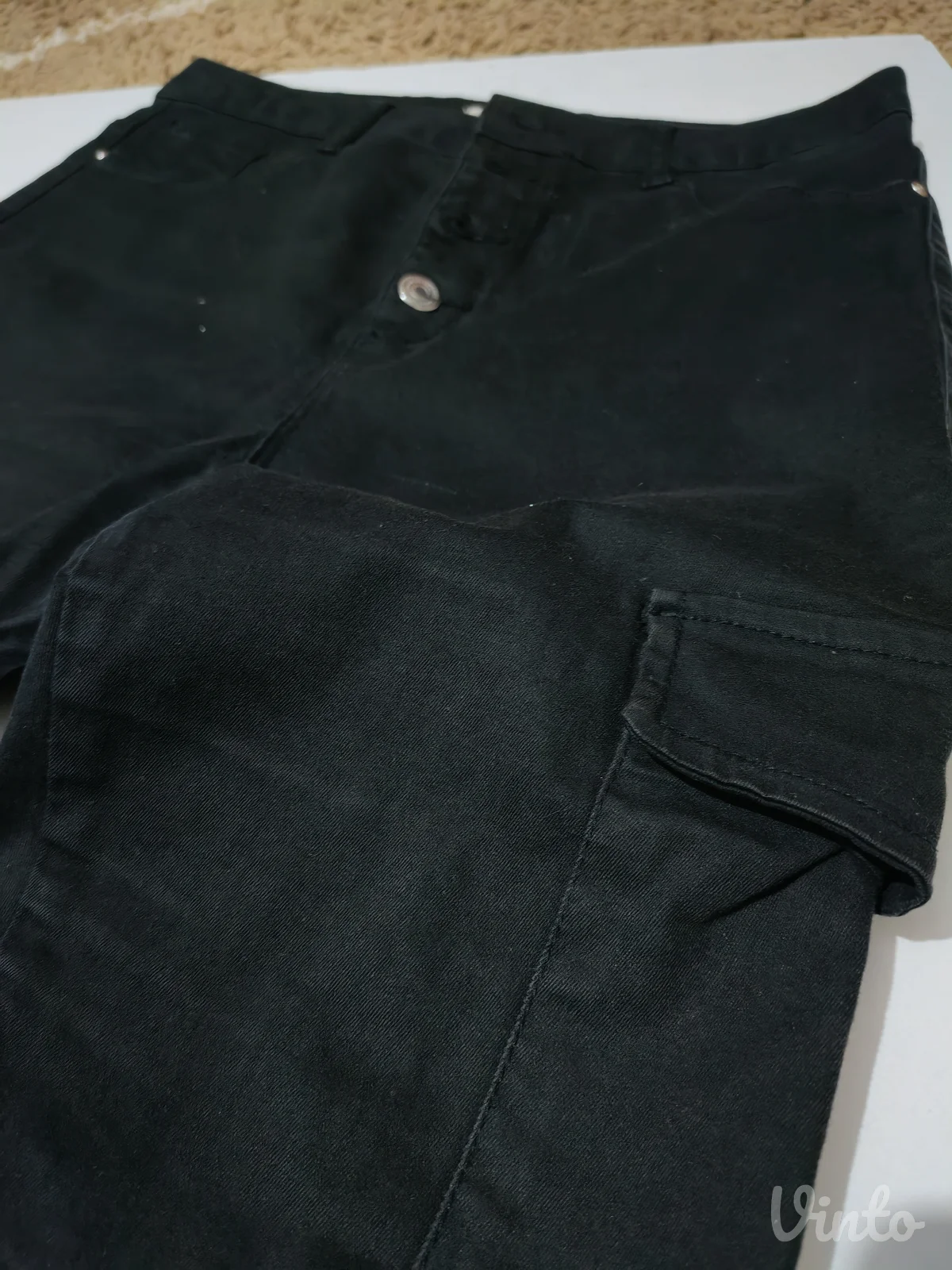 Crne kargo pantalone visokog struka – D.Young
