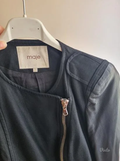 MAJE Paris jakna, prava koža i svila