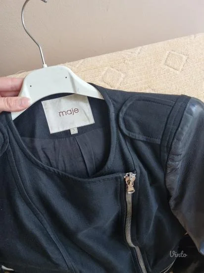 MAJE Paris jakna, prava koža i svila
