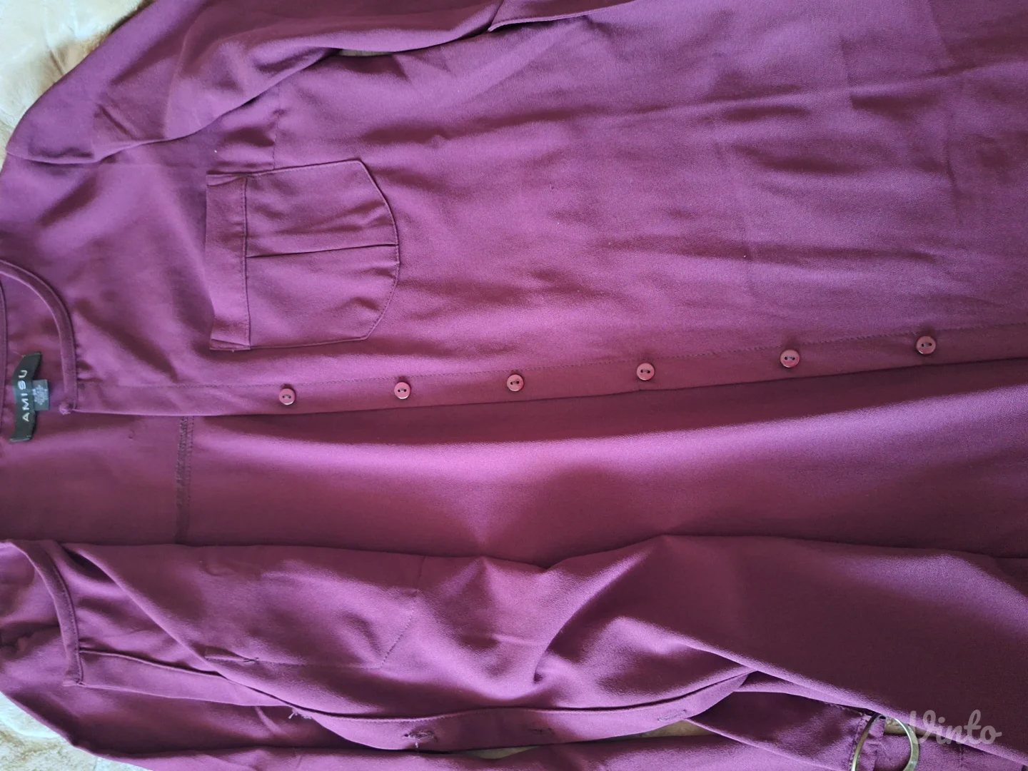 Burgundy kosulja haljina