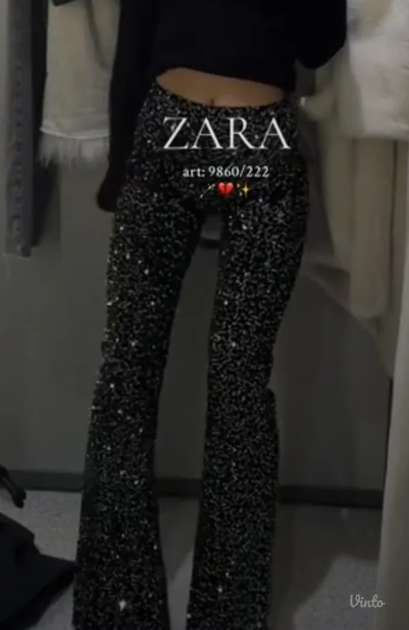 Nove Zara Festive Sljokicaste Pantalone