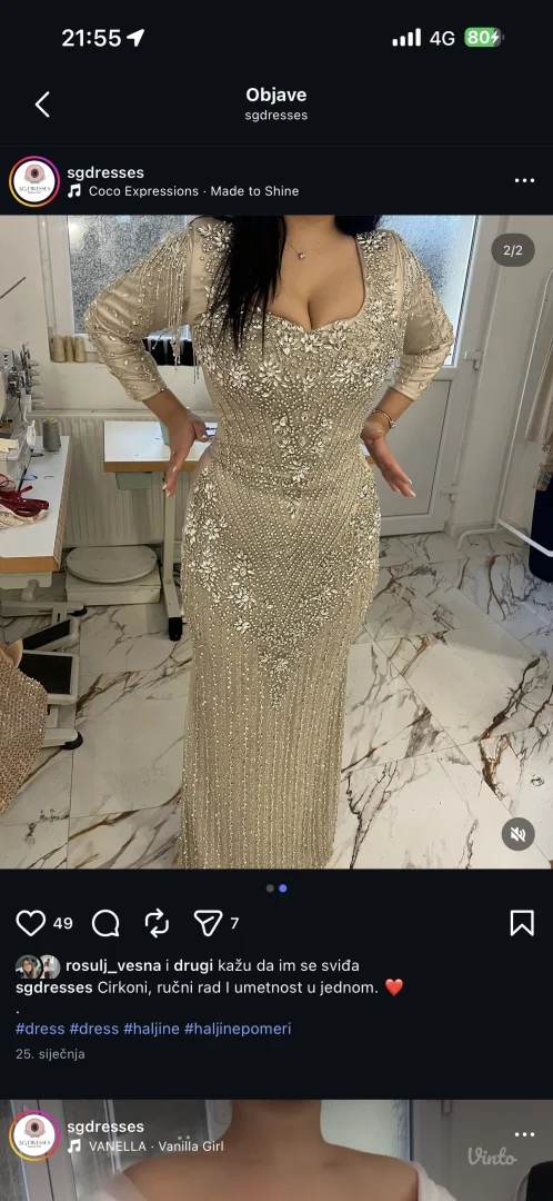 Svečana haljina-nošena par sati