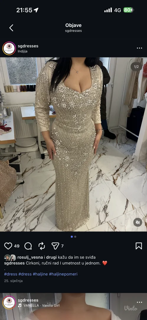 Svečana haljina-nošena par sati