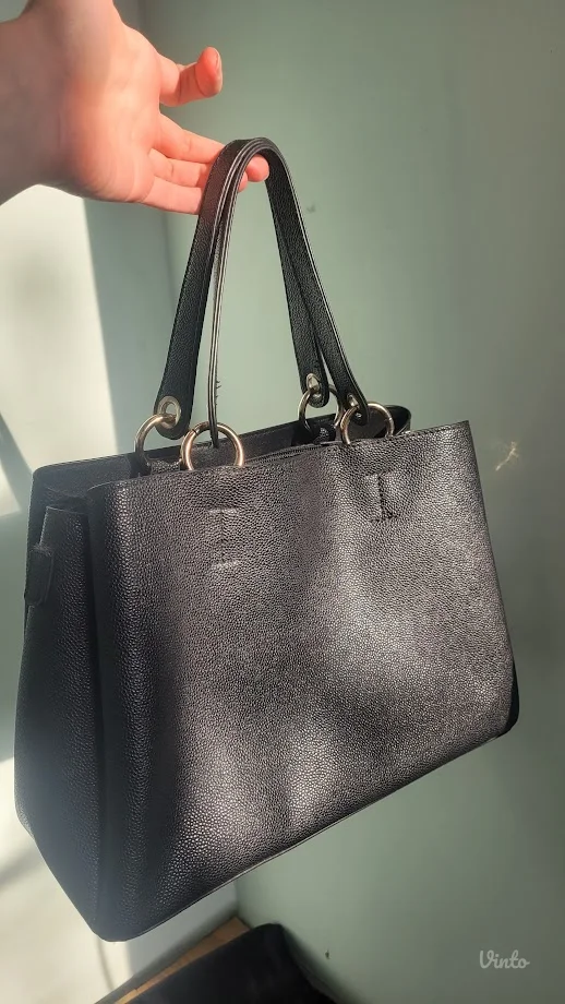 Meli melo crna kozna torba