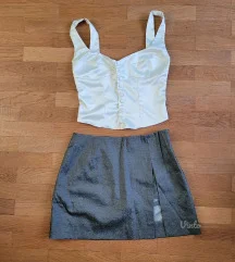 Satenska bershka majica i suknja-sorc