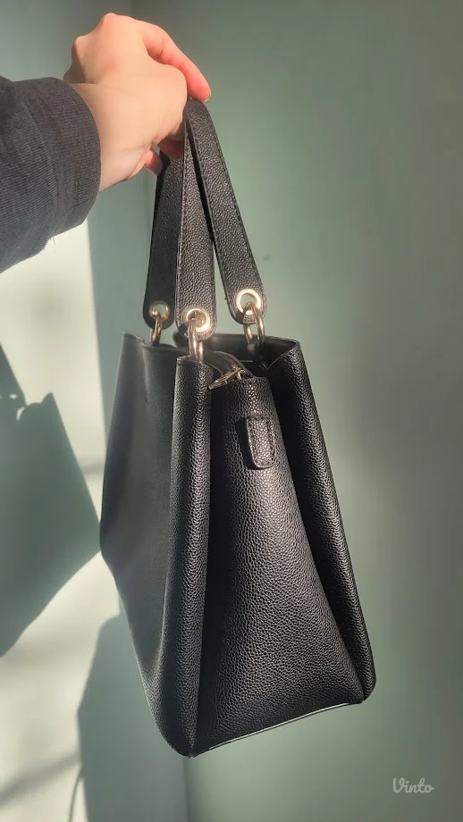 Meli melo crna kozna torba