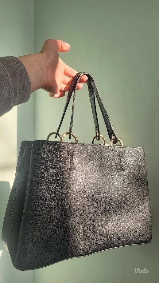 Meli melo crna kozna torba