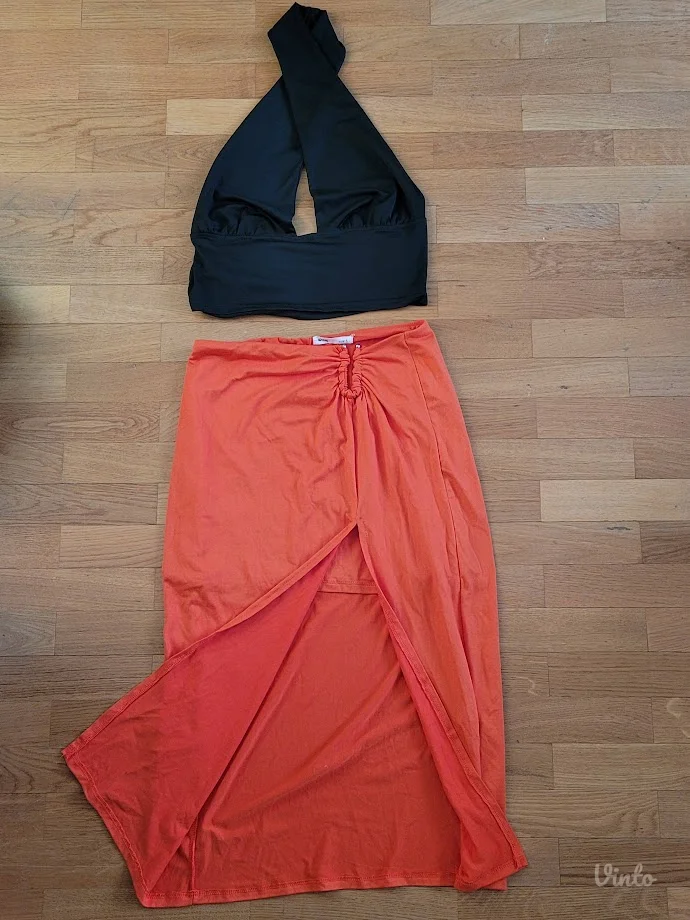 Narandzasta sinsay suknja sa alkom