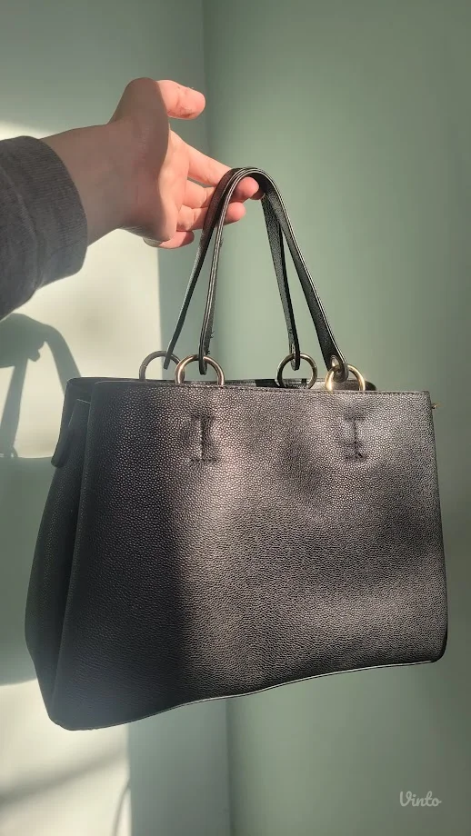 Meli melo crna kozna torba