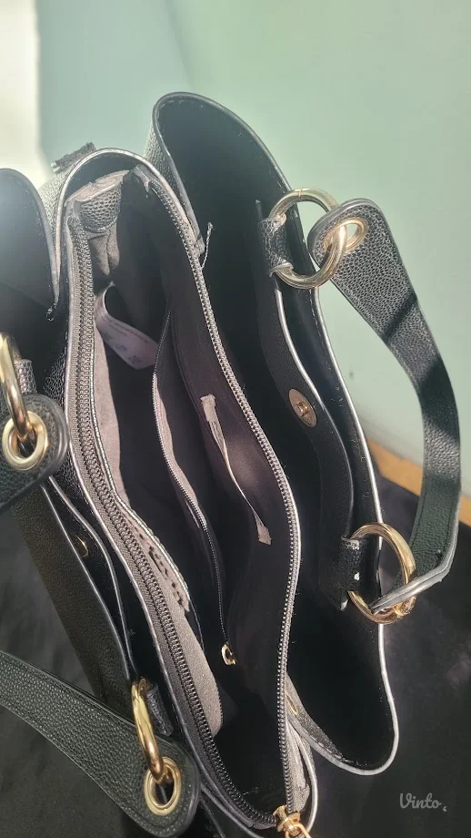 Meli melo crna kozna torba