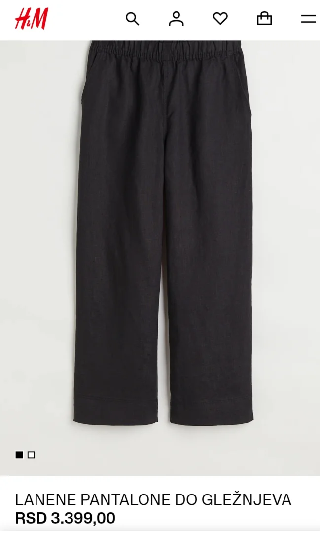 Lanene pantalone do gležnjeva