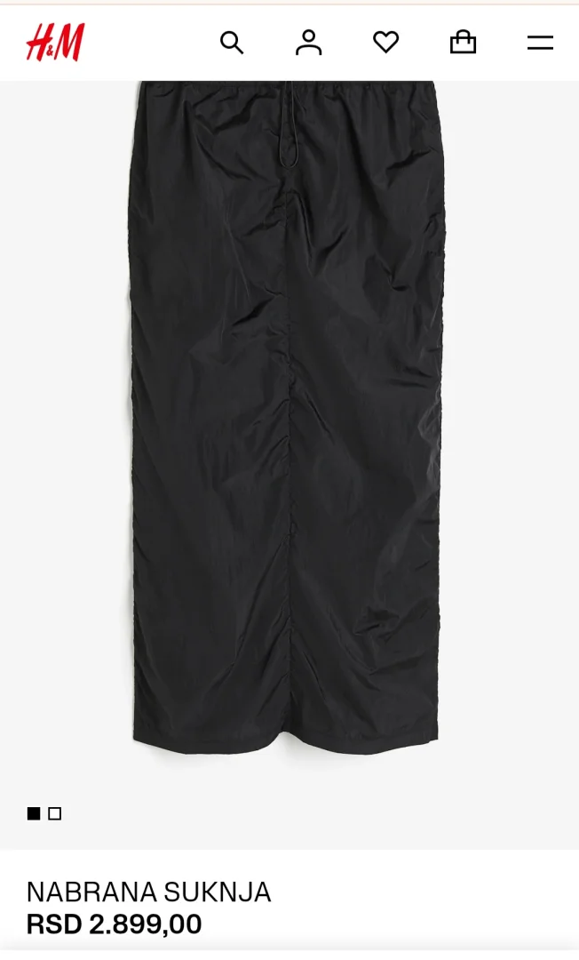 H&M suknja XXS, etiketa