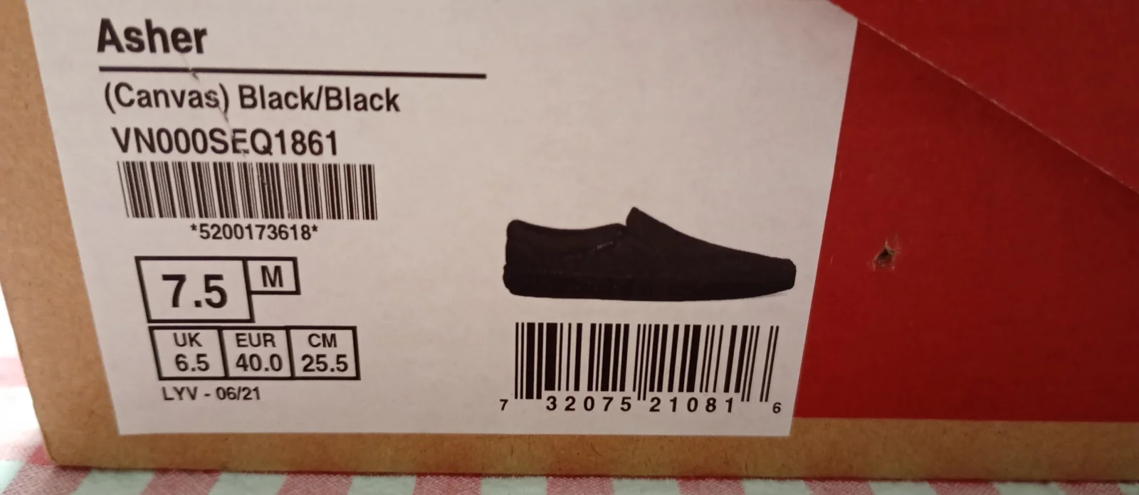 Vans Asher muške crne ležerne patike slip-on