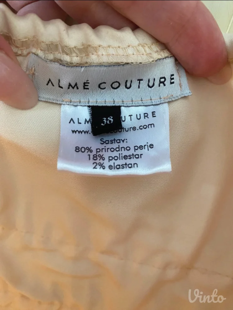 ALMÉ Couture svečana haljina prirodno perje