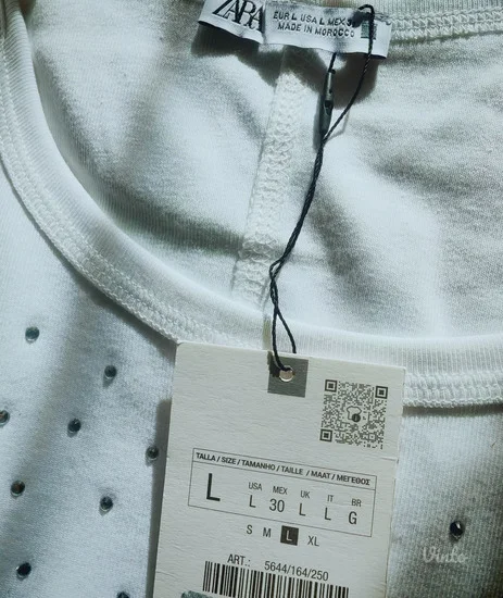 Zara pamucna majica na bretele sa cirkonima M - L