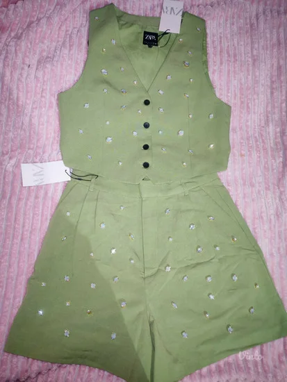 Zara viskozni komplet sa kristalima s - m