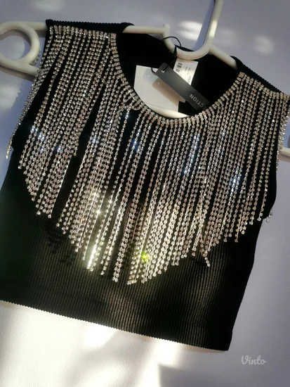 Novo Zara top sa ogrlicom dvobroj XS-S