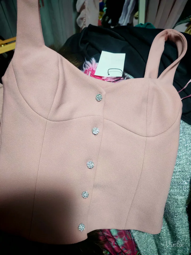 Zara top prsluk roza