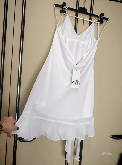 Zara ruffle leprsava asimetricna haljina M