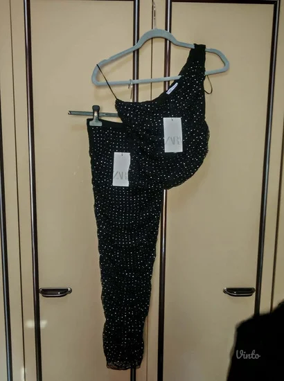 Zara cipkasti komplet sa cirkonima s - m, snizeno