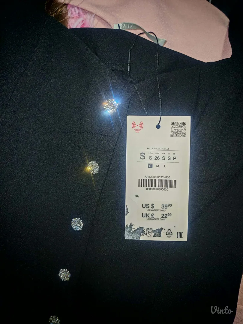 Zara crni top prsluk