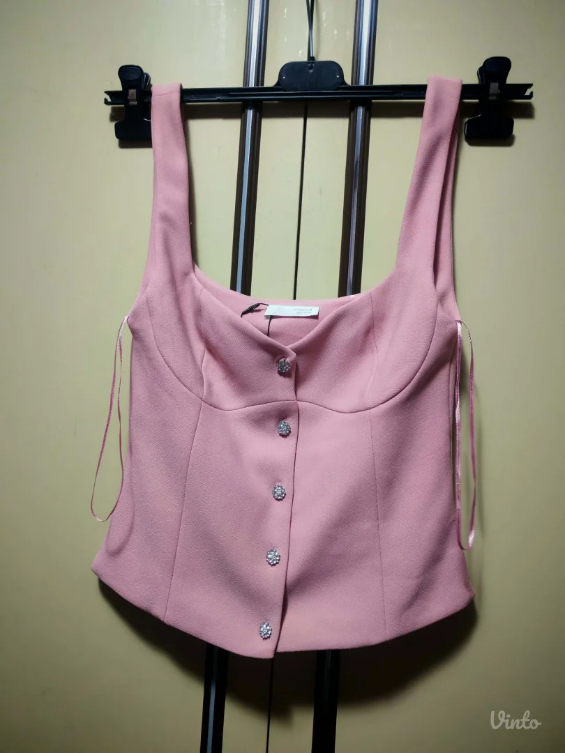 Zara top prsluk roza