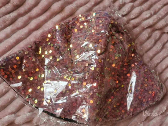 Novo, plisana Bucket kapa sa šljokicama roze