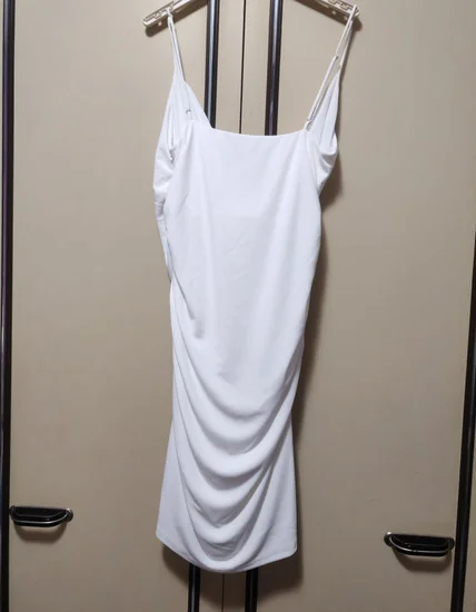 Zara bela mini drapirana haljina s/m