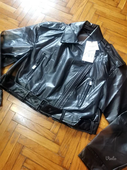 Zara PVC kišna poluprozirna bajker jakna S-M