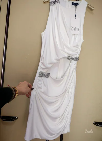 Zara cut out drapirana haljina sa masnicama s