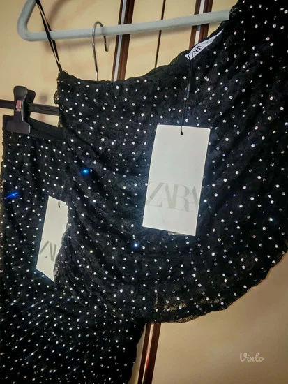 Zara cipkasti komplet sa cirkonima s - m, snizeno