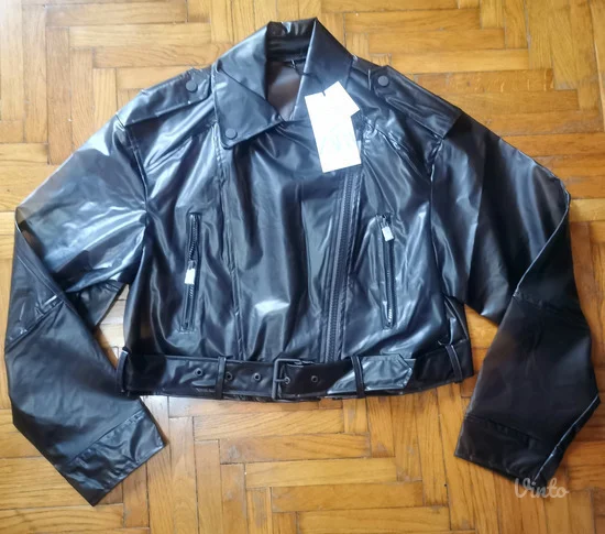 Zara PVC kišna poluprozirna bajker jakna S-M