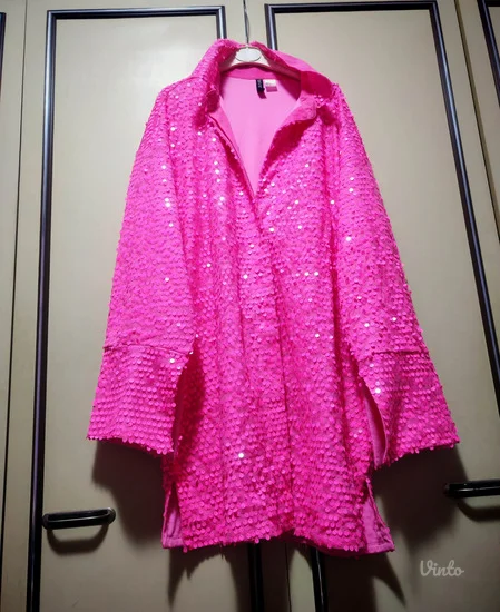 H&M dugacka sljokicava kosulja - haljina M