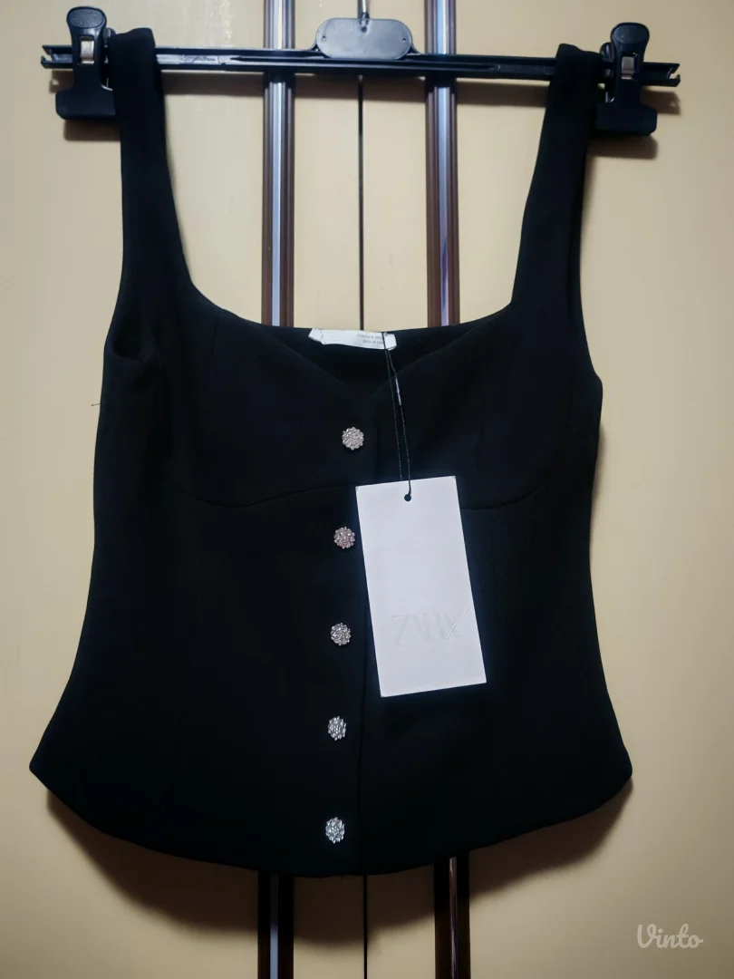 Zara crni top prsluk