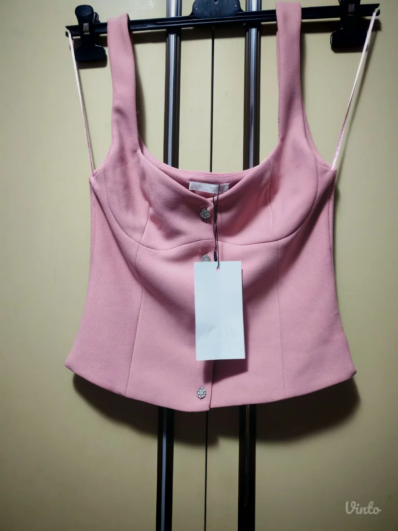 Zara top prsluk roza