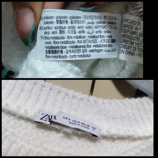 Zara cupavi dzemper sa visecim biserima s/m