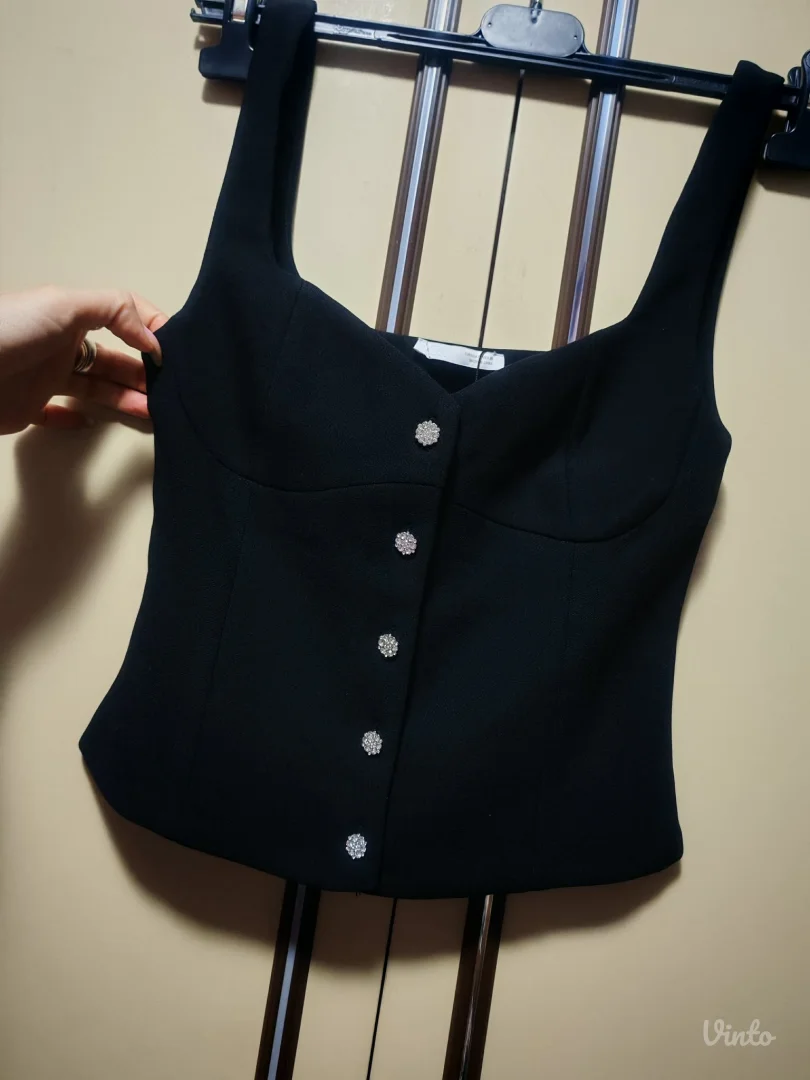 Zara crni top prsluk