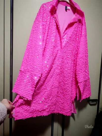 H&M dugacka sljokicava kosulja - haljina M