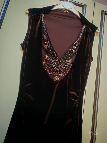 Novo, braon plisana haljina s, moze i za m