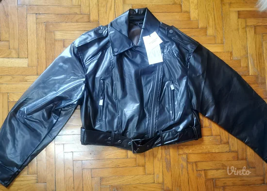 Zara PVC kišna poluprozirna bajker jakna S-M