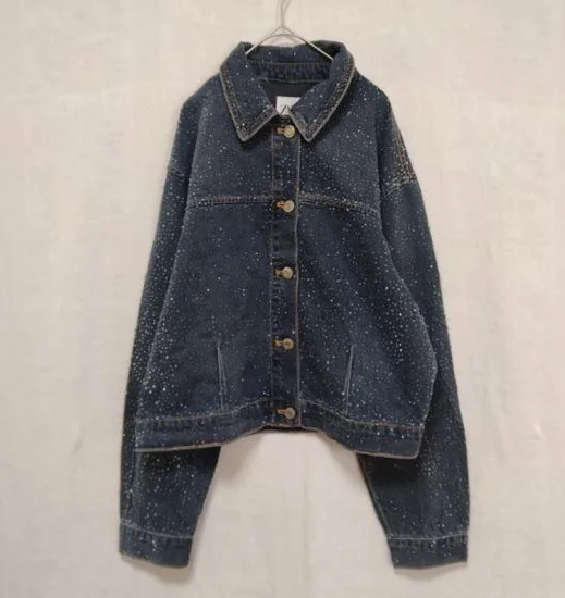 Zara denim jakna sa kamencicima M, etiketa