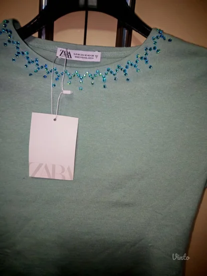 Zara rezedo mint crop top sa cirkonima s - m