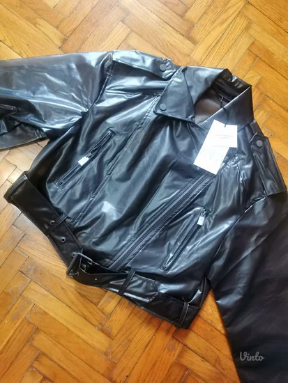 Zara PVC kišna poluprozirna bajker jakna S-M