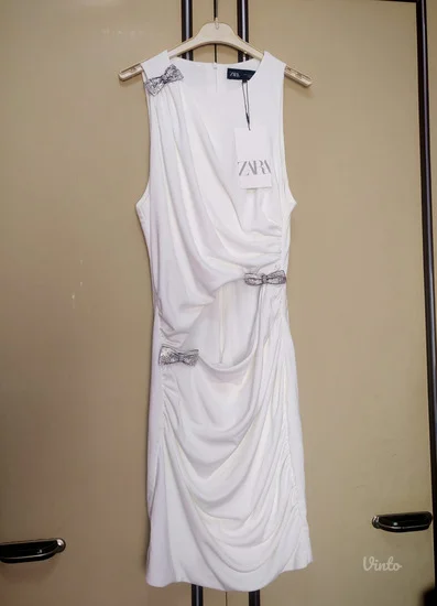 Zara cut out drapirana haljina sa masnicama s