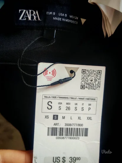 Zara crni sako prsluk s (m, xs, podesava se)