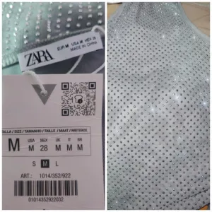 sa etiketom, Zara body sa kristalima M, moze S