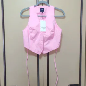 Zara pamucni baby pink prsluk XS