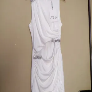 Zara cut out drapirana haljina sa masnicama s