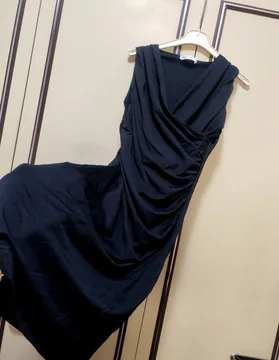 Zara crna drapirana nova haljina s/m